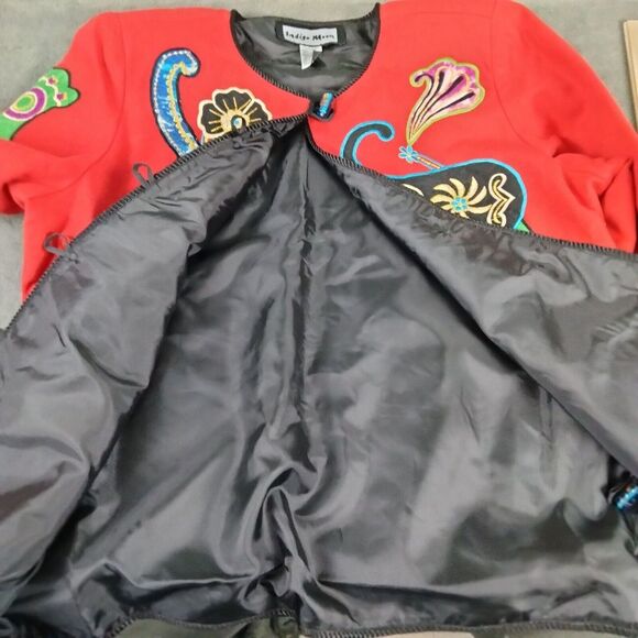 Indigo Moon Embellished Jacket Womens Medium 12-14 Toggles BOHO CHIC Embroidery - Picture 7 of 12